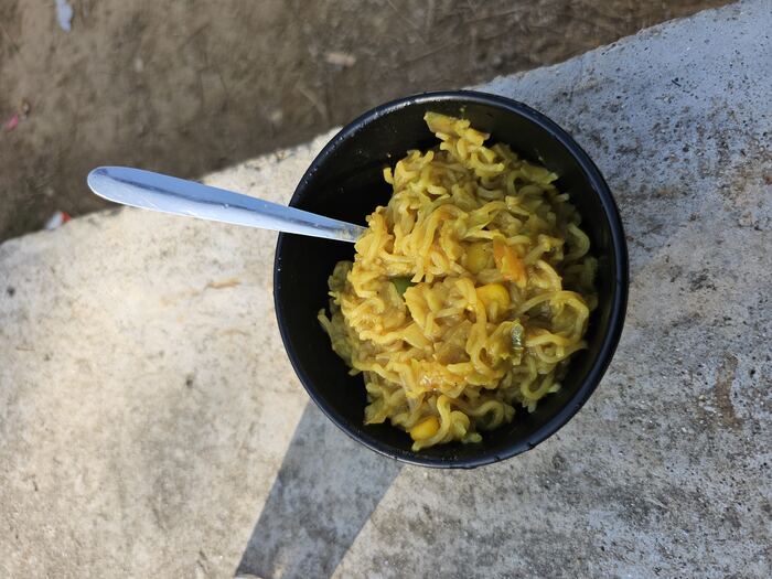 A bowl of masala Maggi noodles